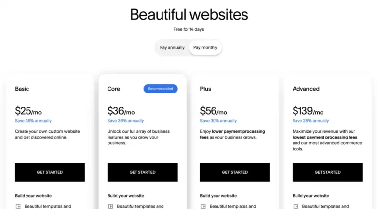 Squarespace Pricing