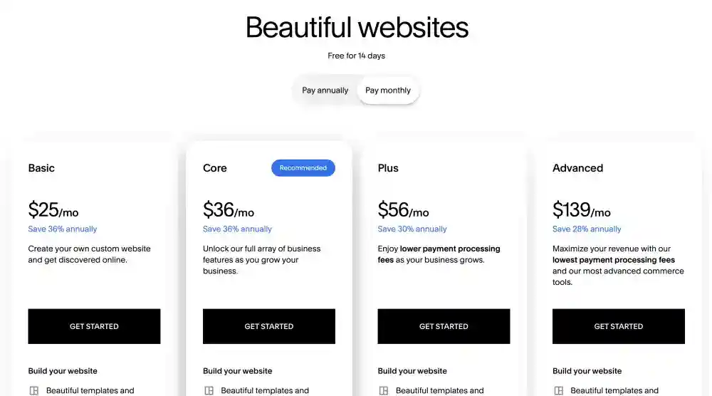 Squarespace Pricing